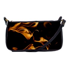 Can Walk On Volcano Fire, Black Background Shoulder Clutch Bag by picsaspassion