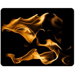 Can Walk On Volcano Fire, Black Background Fleece Blanket (medium)  by picsaspassion