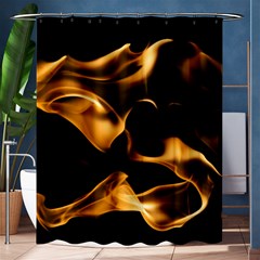 Can Walk On Volcano Fire, Black Background Shower Curtain 60  X 72  (medium)  by picsaspassion