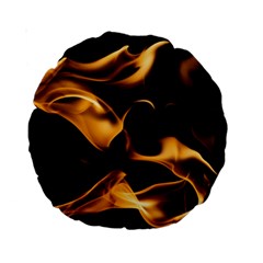 Can Walk On Volcano Fire, Black Background Standard 15  Premium Round Cushions by picsaspassion