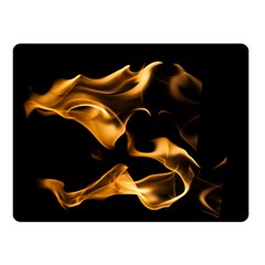 Can Walk On Volcano Fire, Black Background Double Sided Fleece Blanket (small)  by picsaspassion