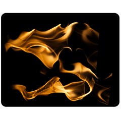 Can Walk On Volcano Fire, Black Background Double Sided Fleece Blanket (medium)  by picsaspassion