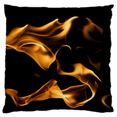 Can Walk On Volcano Fire, Black Background Large Flano Cushion Case (two Sides) by picsaspassion