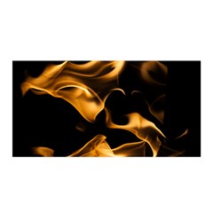 Can Walk On Volcano Fire, Black Background Satin Wrap by picsaspassion