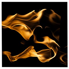 Can Walk On Volcano Fire, Black Background Wooden Puzzle Square by picsaspassion