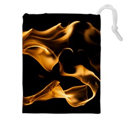 Can Walk On Volcano Fire, Black Background Drawstring Pouch (5xl) by picsaspassion