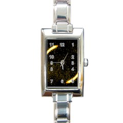 Cosmos Comet Dance, Digital Art Impression Rectangle Italian Charm Watch by picsaspassion