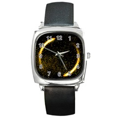 Cosmos Comet Dance, Digital Art Impression Square Metal Watch by picsaspassion