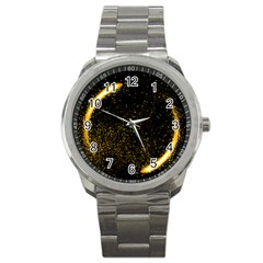 Cosmos Comet Dance, Digital Art Impression Sport Metal Watch by picsaspassion