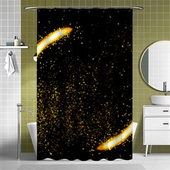 Cosmos Comet Dance, Digital Art Impression Shower Curtain 48  X 72  (small)  by picsaspassion