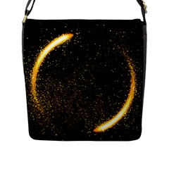 Cosmos Comet Dance, Digital Art Impression Flap Closure Messenger Bag (l) by picsaspassion