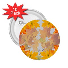 Autumn Maple Leaves, Floral Art 2 25  Buttons (10 Pack)  by picsaspassion