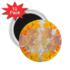 Autumn Maple Leaves, Floral Art 2 25  Magnets (10 Pack)  by picsaspassion