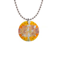 Autumn Maple Leaves, Floral Art 1  Button Necklace by picsaspassion