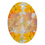 Autumn maple leaves, floral art Oval Ornament (Two Sides) Back