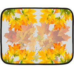 Autumn Maple Leaves, Floral Art Fleece Blanket (mini) by picsaspassion