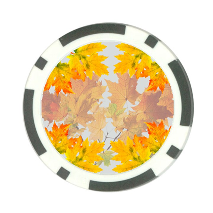 Autumn maple leaves, floral art Poker Chip Card Guard (10 pack)