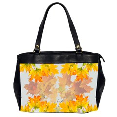 Autumn Maple Leaves, Floral Art Oversize Office Handbag (2 Sides) by picsaspassion