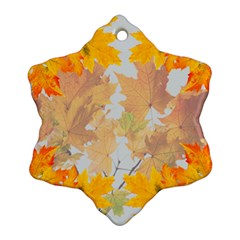 Autumn Maple Leaves, Floral Art Ornament (snowflake) by picsaspassion