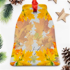 Autumn Maple Leaves, Floral Art Ornament (bell) by picsaspassion