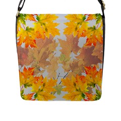 Autumn Maple Leaves, Floral Art Flap Closure Messenger Bag (l) by picsaspassion