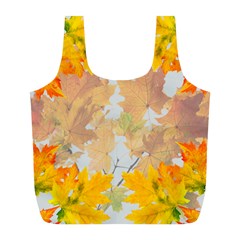 Autumn Maple Leaves, Floral Art Full Print Recycle Bag (l) by picsaspassion