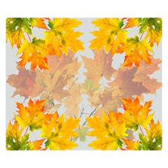 Autumn Maple Leaves, Floral Art Double Sided Flano Blanket (small)  by picsaspassion