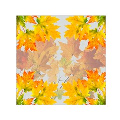 Autumn Maple Leaves, Floral Art Small Satin Scarf (square) by picsaspassion