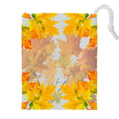 Autumn Maple Leaves, Floral Art Drawstring Pouch (5xl) by picsaspassion