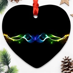 Colorful Neon Art Light Rays, Rainbow Colors Ornament (heart)