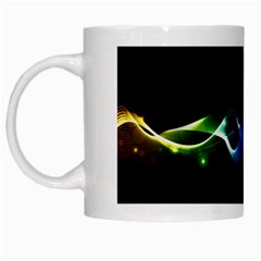 Colorful Neon Art Light Rays, Rainbow Colors White Mugs by picsaspassion