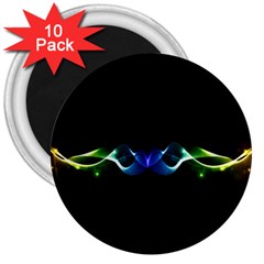 Colorful Neon Art Light Rays, Rainbow Colors 3  Magnets (10 Pack)  by picsaspassion