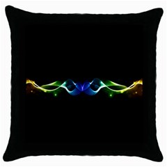 Colorful Neon Art Light Rays, Rainbow Colors Throw Pillow Case (black) by picsaspassion