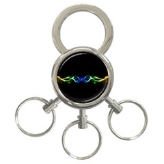 Colorful Neon Art Light Rays, Rainbow Colors 3-ring Key Chain by picsaspassion