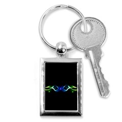 Colorful Neon Art Light Rays, Rainbow Colors Key Chain (rectangle) by picsaspassion