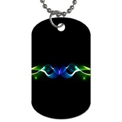 Colorful Neon Art Light Rays, Rainbow Colors Dog Tag (two Sides) by picsaspassion