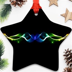 Colorful Neon Art Light Rays, Rainbow Colors Star Ornament (two Sides)