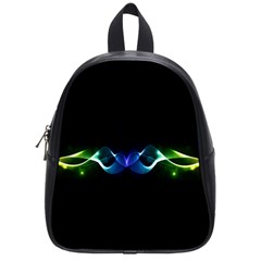 Colorful Neon Art Light Rays, Rainbow Colors School Bag (small) by picsaspassion