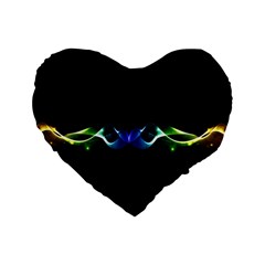 Colorful Neon Art Light Rays, Rainbow Colors Standard 16  Premium Heart Shape Cushions by picsaspassion