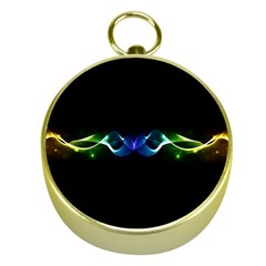 Colorful Neon Art Light Rays, Rainbow Colors Gold Compasses by picsaspassion