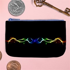 Colorful Neon Art Light Rays, Rainbow Colors Large Coin Purse by picsaspassion