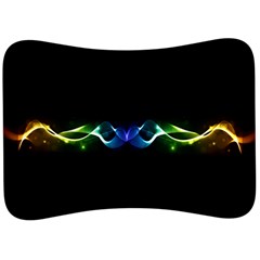 Colorful Neon Art Light Rays, Rainbow Colors Velour Seat Head Rest Cushion by picsaspassion