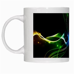 Colorful Neon Art Light Rays, Rainbow Colors White Mugs by picsaspassion