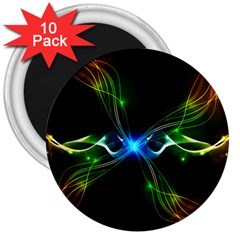 Colorful Neon Art Light Rays, Rainbow Colors 3  Magnets (10 Pack)  by picsaspassion