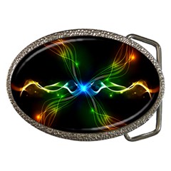 Colorful Neon Art Light Rays, Rainbow Colors Belt Buckles by picsaspassion