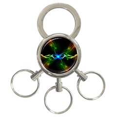 Colorful Neon Art Light Rays, Rainbow Colors 3-ring Key Chain by picsaspassion