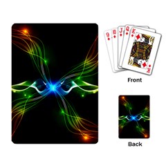 Colorful Neon Art Light Rays, Rainbow Colors Playing Cards Single Design (rectangle)