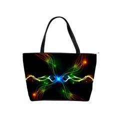 Colorful Neon Art Light Rays, Rainbow Colors Classic Shoulder Handbag by picsaspassion