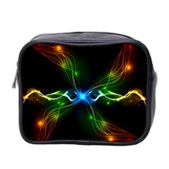 Colorful Neon Art Light Rays, Rainbow Colors Mini Toiletries Bag (two Sides) by picsaspassion