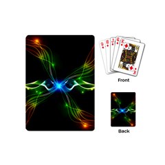 Colorful Neon Art Light Rays, Rainbow Colors Playing Cards Single Design (mini)